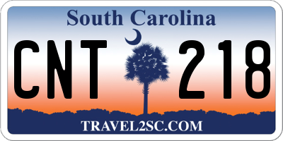 SC license plate CNT218