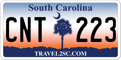 SC license plate CNT223