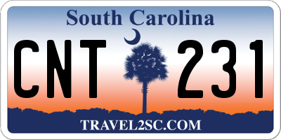 SC license plate CNT231