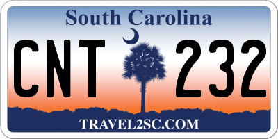 SC license plate CNT232