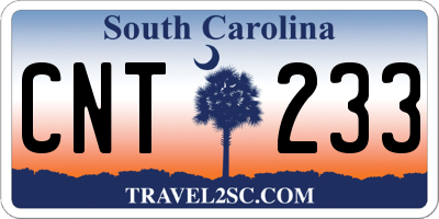 SC license plate CNT233