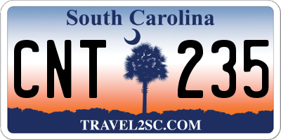 SC license plate CNT235
