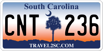 SC license plate CNT236
