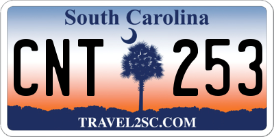 SC license plate CNT253