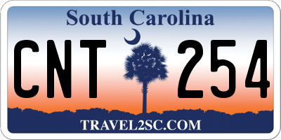SC license plate CNT254