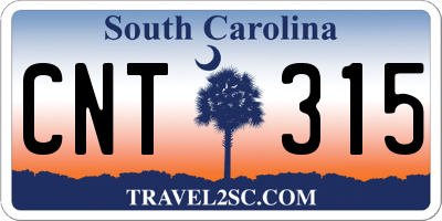 SC license plate CNT315