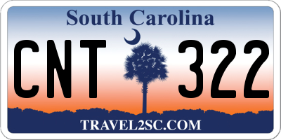 SC license plate CNT322