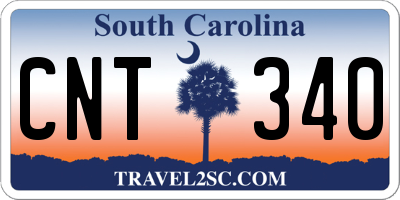 SC license plate CNT340