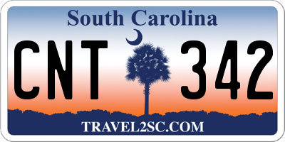 SC license plate CNT342