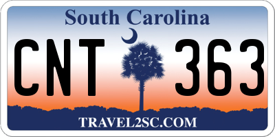 SC license plate CNT363
