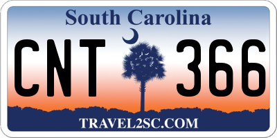 SC license plate CNT366