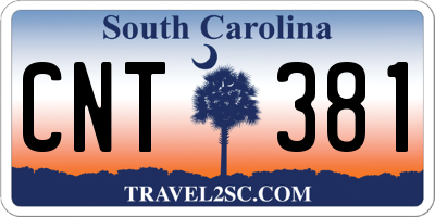SC license plate CNT381