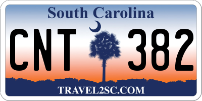 SC license plate CNT382
