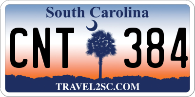 SC license plate CNT384