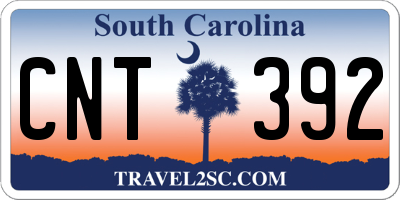 SC license plate CNT392