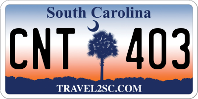 SC license plate CNT403