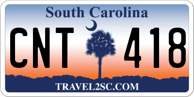 SC license plate CNT418