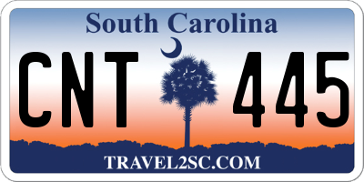 SC license plate CNT445