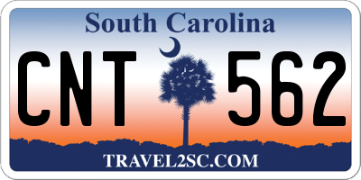 SC license plate CNT562