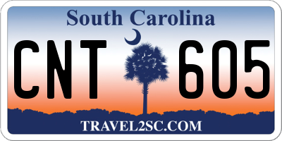 SC license plate CNT605