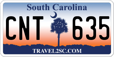 SC license plate CNT635