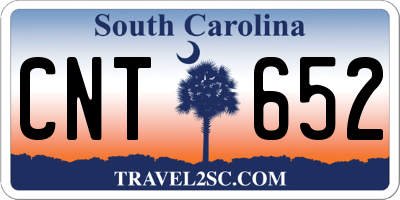 SC license plate CNT652