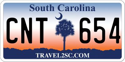 SC license plate CNT654