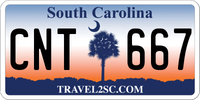 SC license plate CNT667