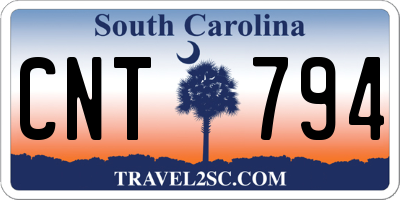 SC license plate CNT794