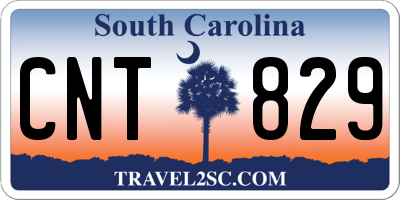 SC license plate CNT829
