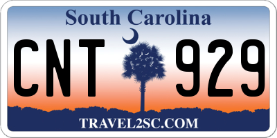SC license plate CNT929