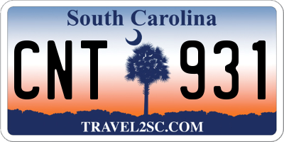 SC license plate CNT931