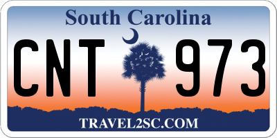 SC license plate CNT973