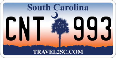 SC license plate CNT993