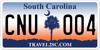 SC license plate CNU004