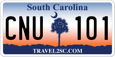 SC license plate CNU101