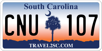 SC license plate CNU107