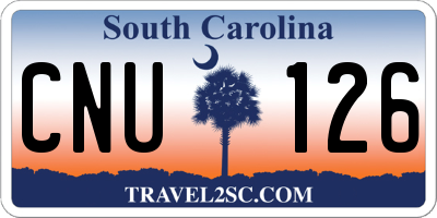 SC license plate CNU126