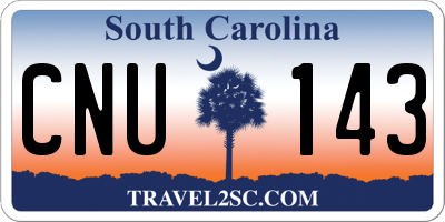 SC license plate CNU143