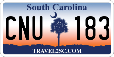 SC license plate CNU183