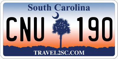 SC license plate CNU190