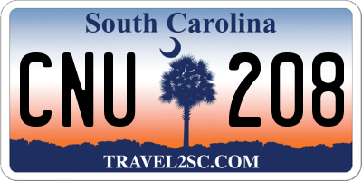 SC license plate CNU208