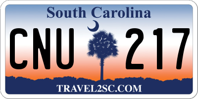 SC license plate CNU217