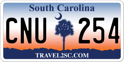 SC license plate CNU254