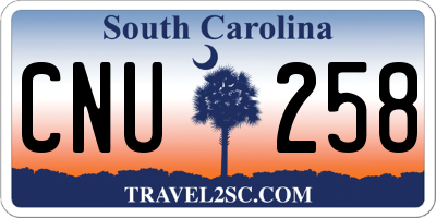 SC license plate CNU258