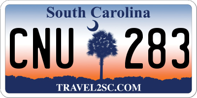 SC license plate CNU283