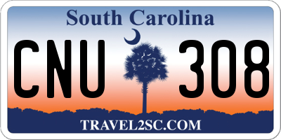 SC license plate CNU308