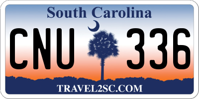 SC license plate CNU336
