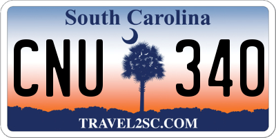SC license plate CNU340