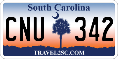 SC license plate CNU342